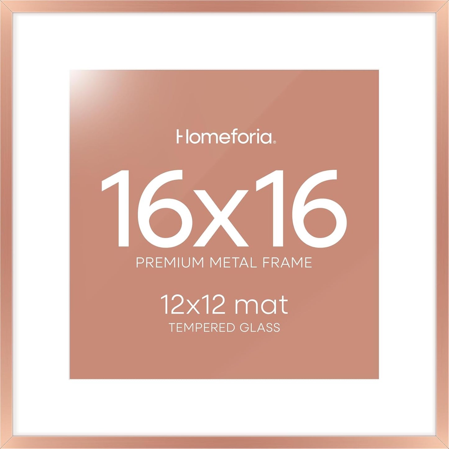 16x16 Rose Gold Picture Frame with Mat for Stunning Displays