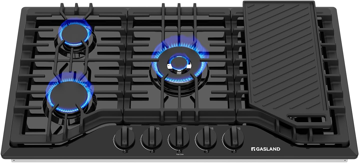 GASLAND 36 Inch Gas Cooktop with Griddle for Versatile Cooking