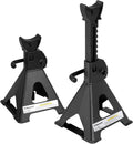 3 Ton Jack Stands Pair Black Steel - Adjustable 11.4 to 16.75 in