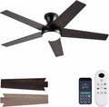 48 in Low Profile Ceiling Fan with Light and Remote - Brown