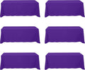 Purple Tablecloths for 8 ft Rectangle Tables 90 x 156 in - 6 Pack