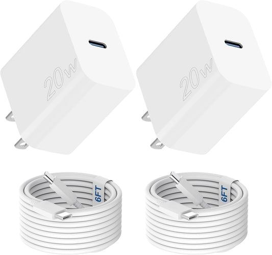 Fast Charge i-Phone 16/15 with 20W USB C Charger & 6FT Cable - BStaff