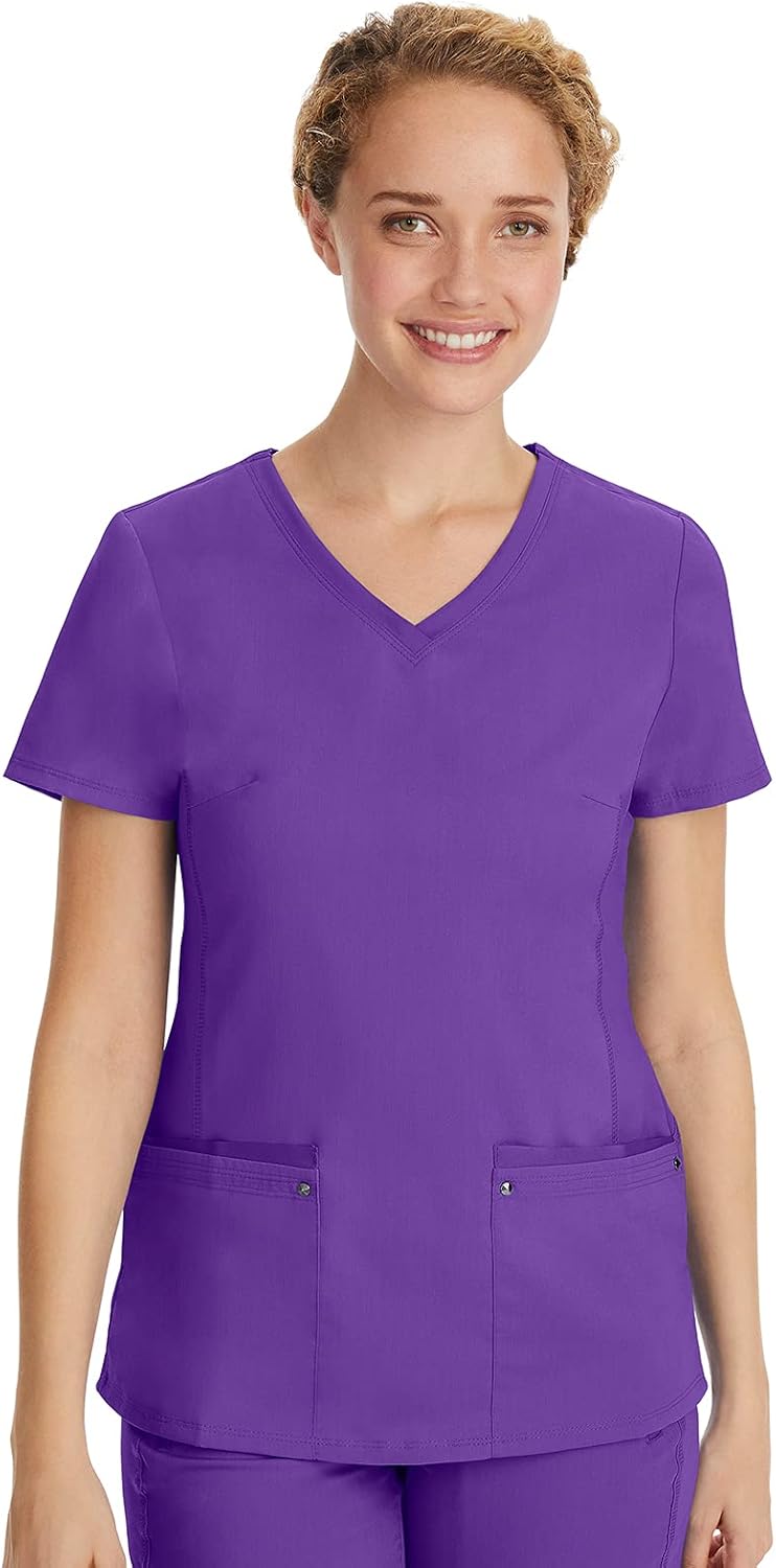 Healing Hands Women's V-Neck Scrub Top with 2 Pockets