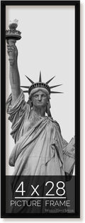 wallsthatspeak 4x28 Black Picture Frame for Posters and Puzzles