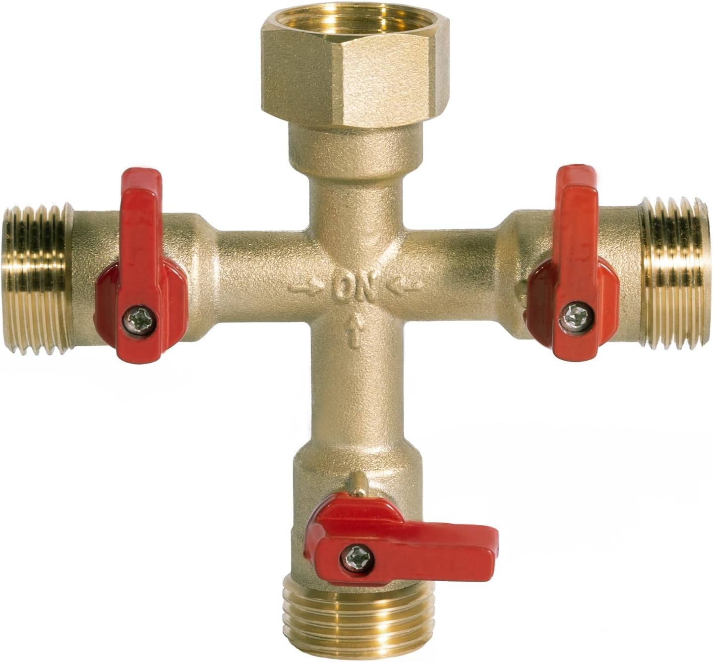 HQMPC Hose Splitter 3 Way Heavy-Duty Brass Garden Faucet Connector