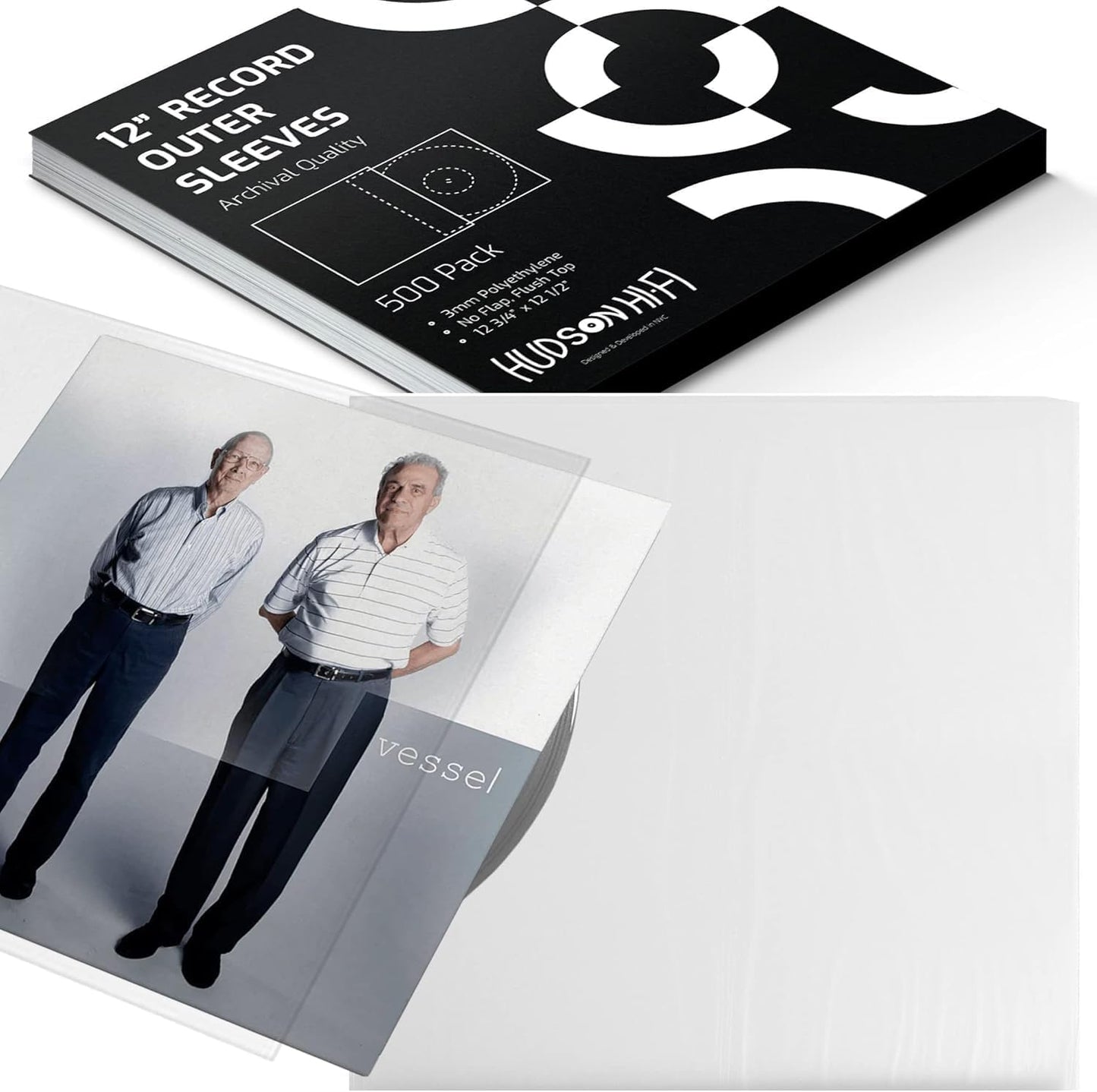 Premium Vinyl Record Outer Sleeve Covers - 500 Pack for LPs