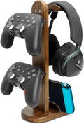 Controller Holder with Headphone Stand - Wood Gaming Stand