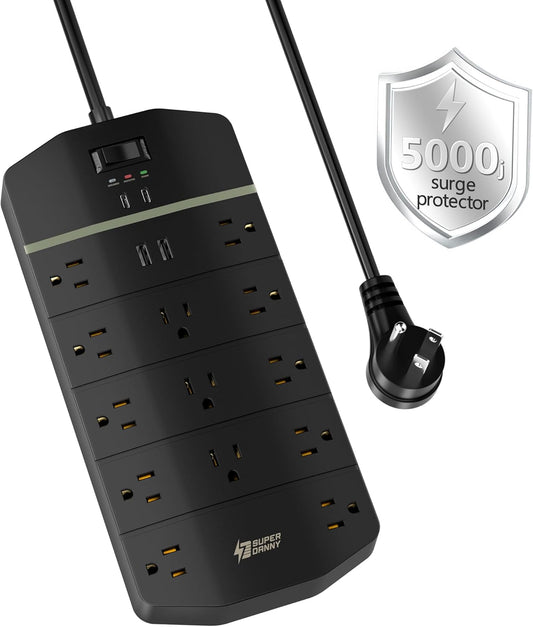 Power Strip with 13 Outlets and 4 Fast Charging Ports