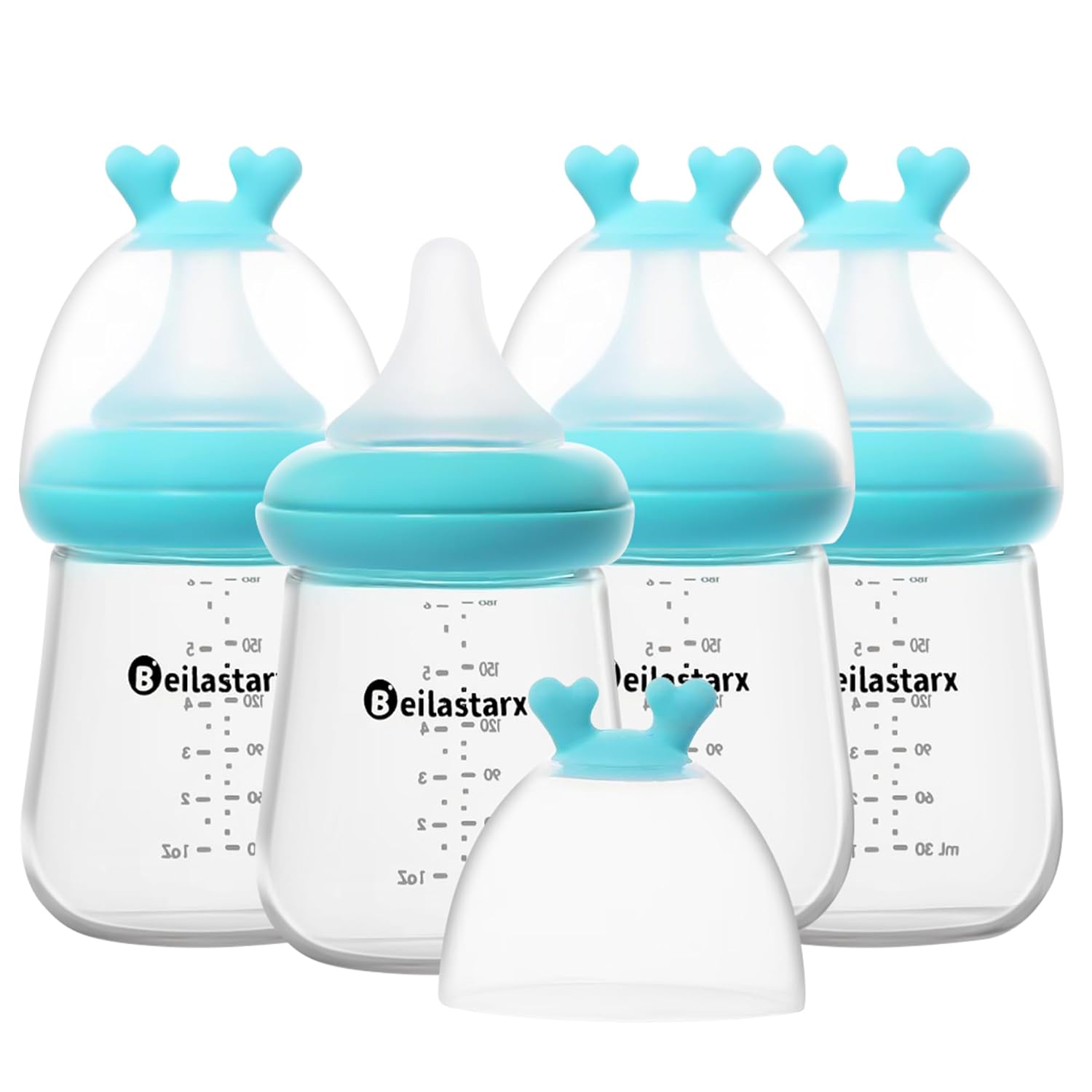 Glass Baby Bottles with Natural Response Nipple Size S - 6oz