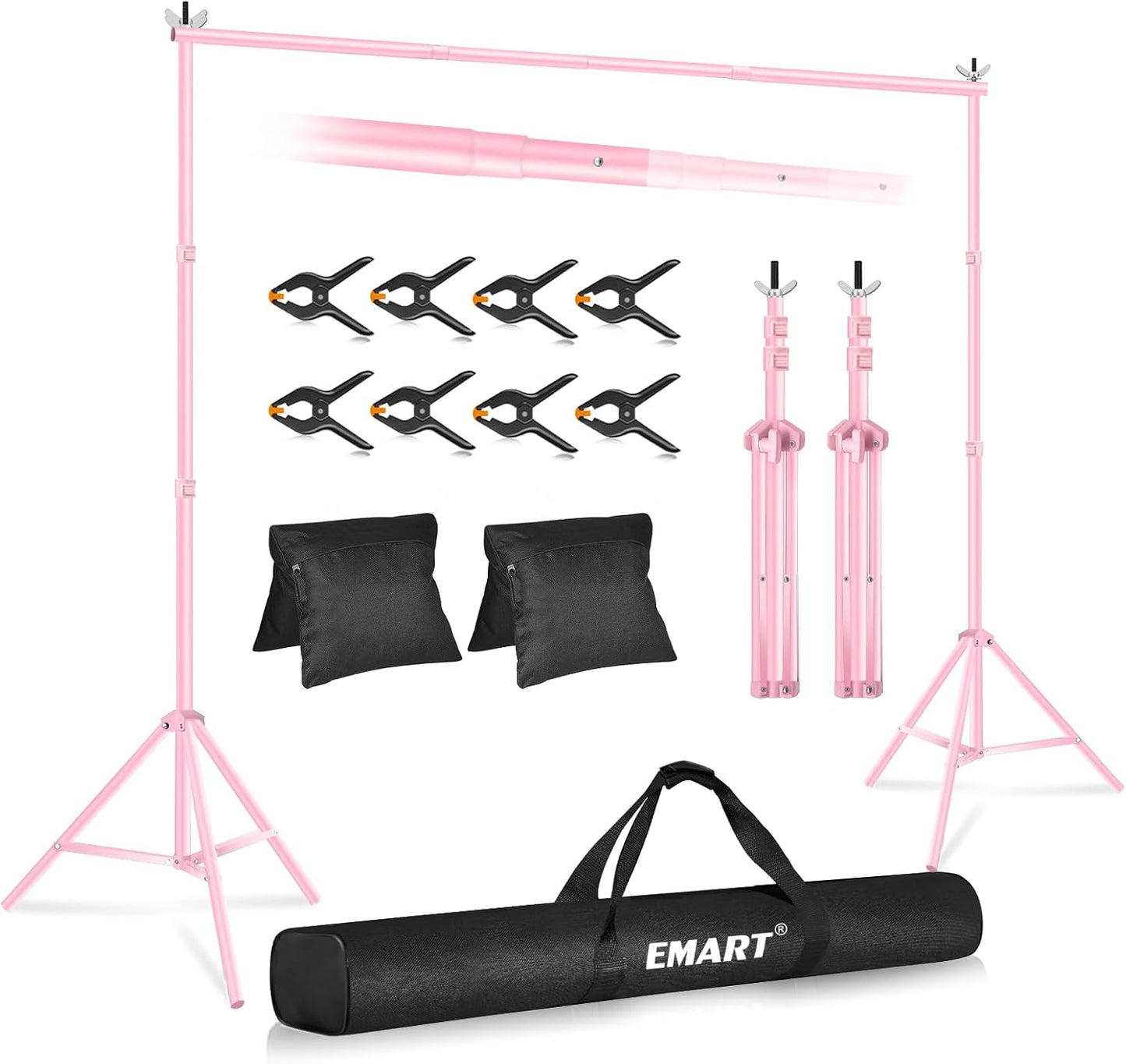 EMART Backdrop Stand 10x7ft Adjustable Kit for Photography Events