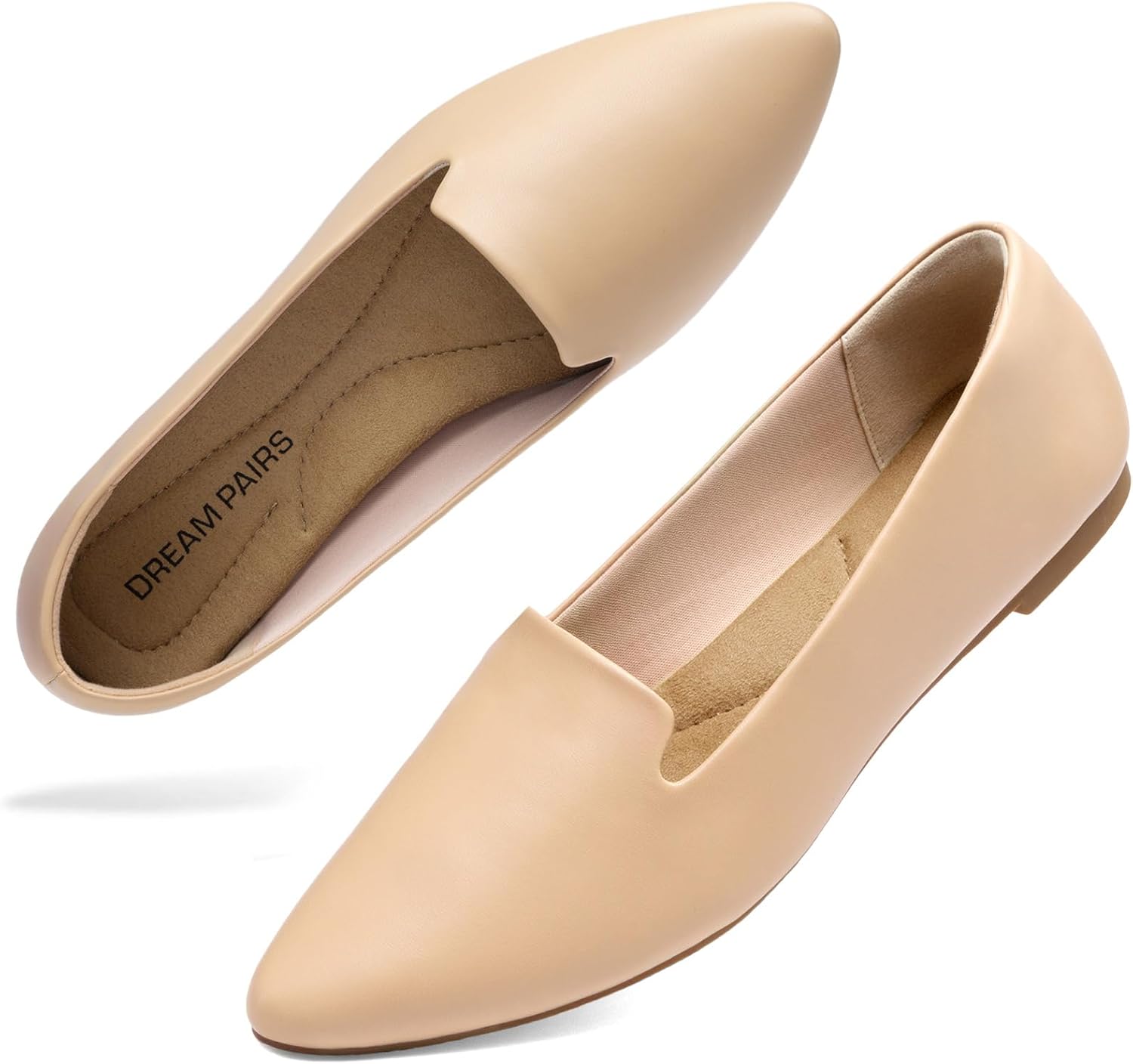 DREAM PAIRS Women's Pointed Toe Slip-On Dressy Flat Shoes