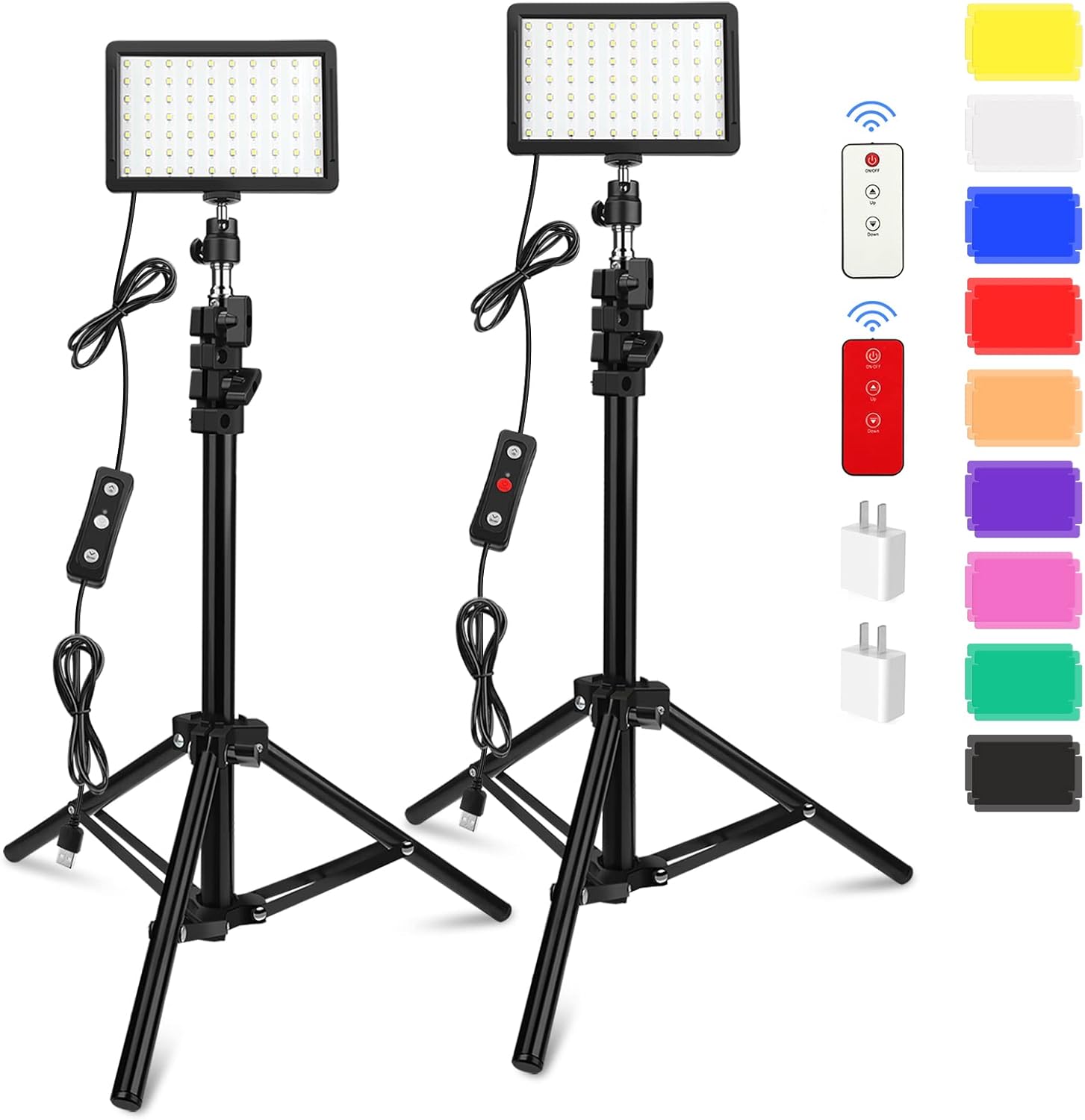 2 Pack 70 LED Video Light Kit for Photography and Streaming