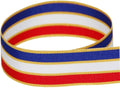 USA Made 1-3/8ft Red/White/Blue Grosgrain Ribbon with Gold Tinsel