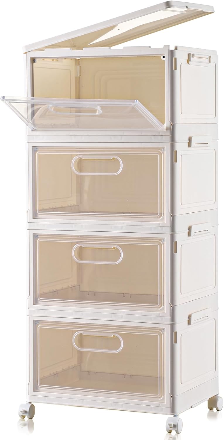4-Tier Stackable Storage Bins for Home Organization Needs