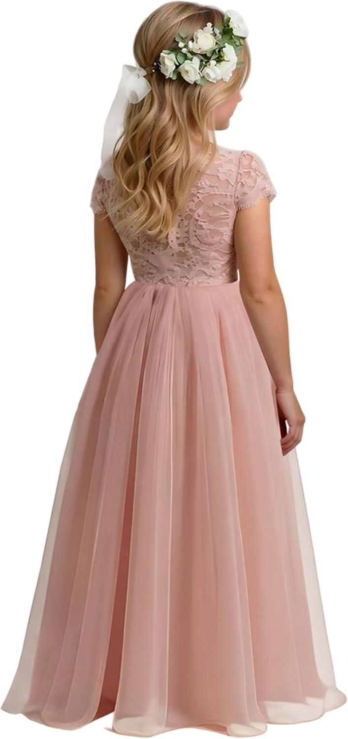 2Bunnies Girl Paisley Lace Back A-Line Tutu Flower Dress