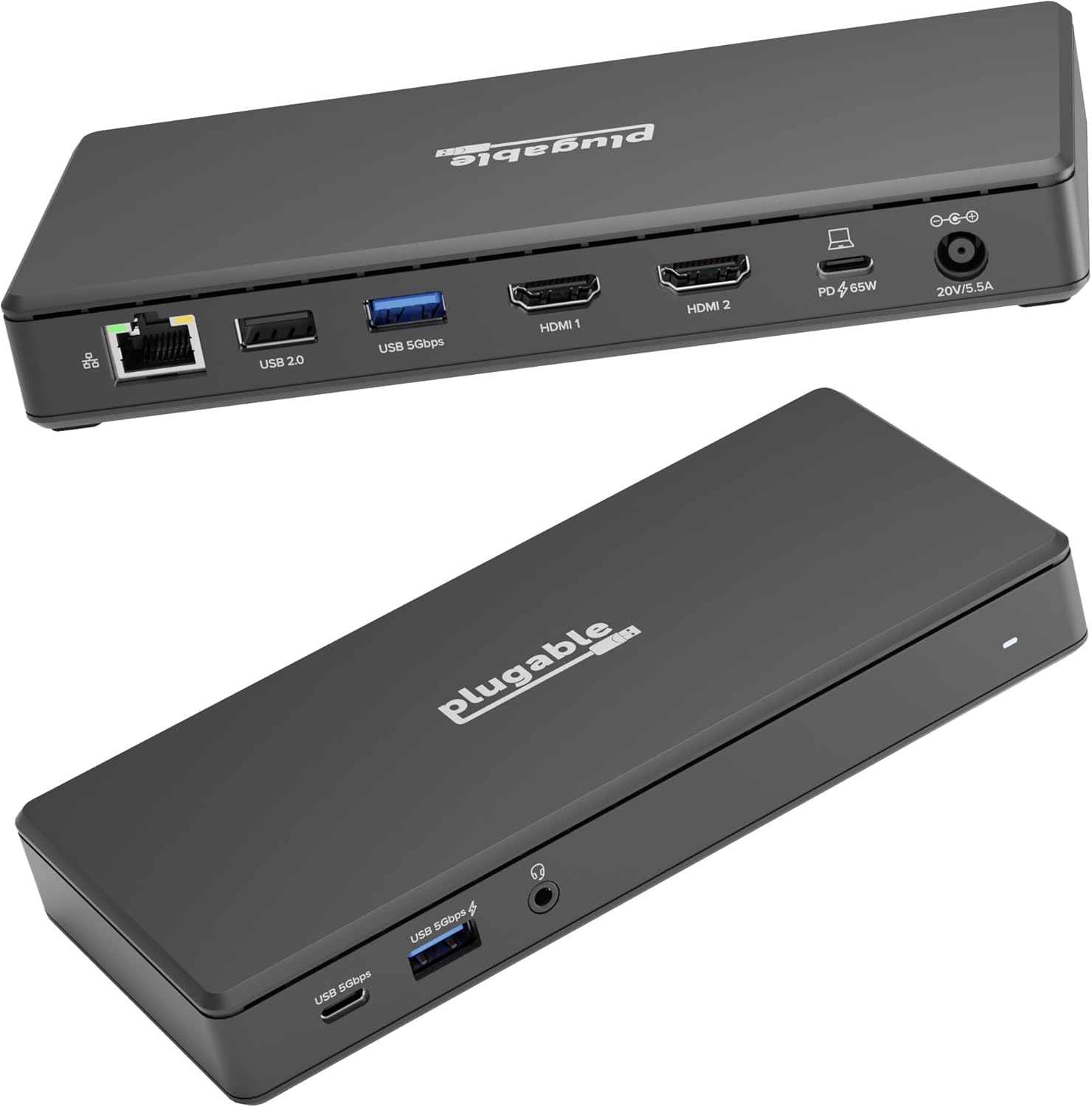 Dual 4K Monitor Power Dock by Plugable