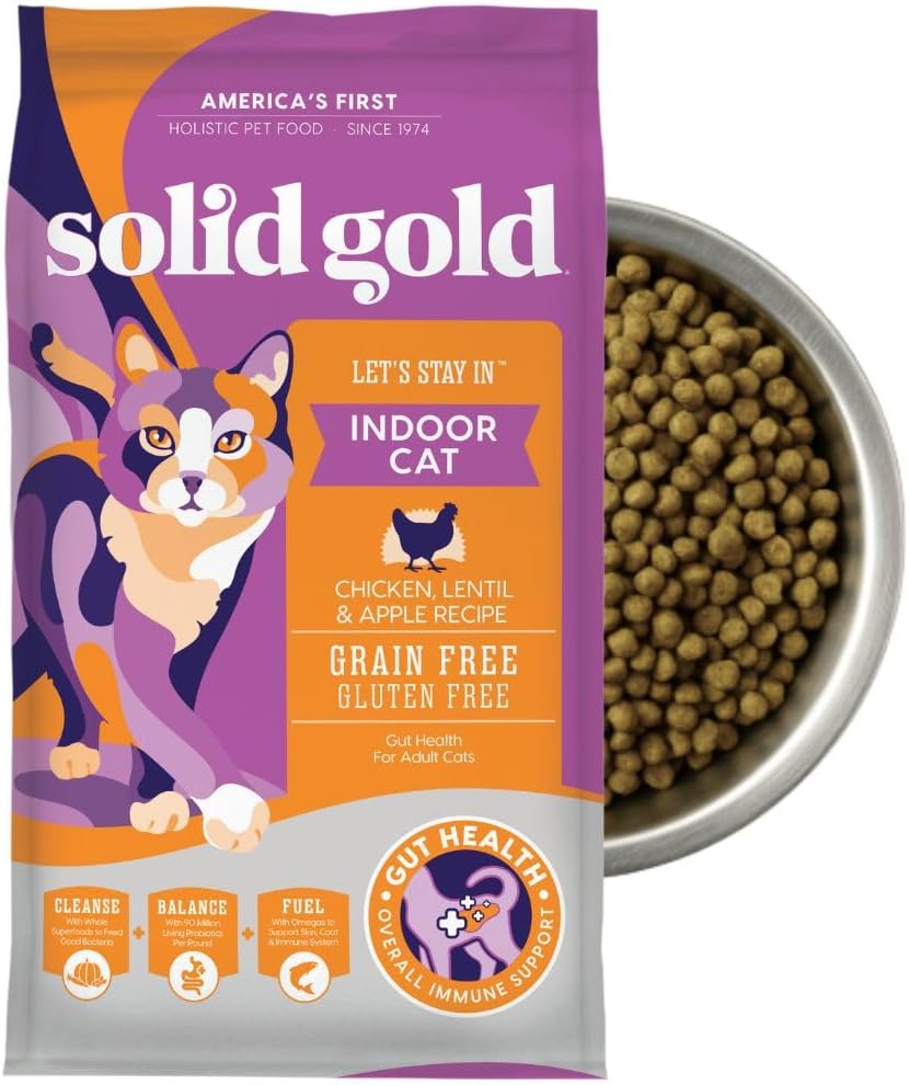 Solid Gold Indoor Dry Cat Food for Hairball Control & Gut Health
