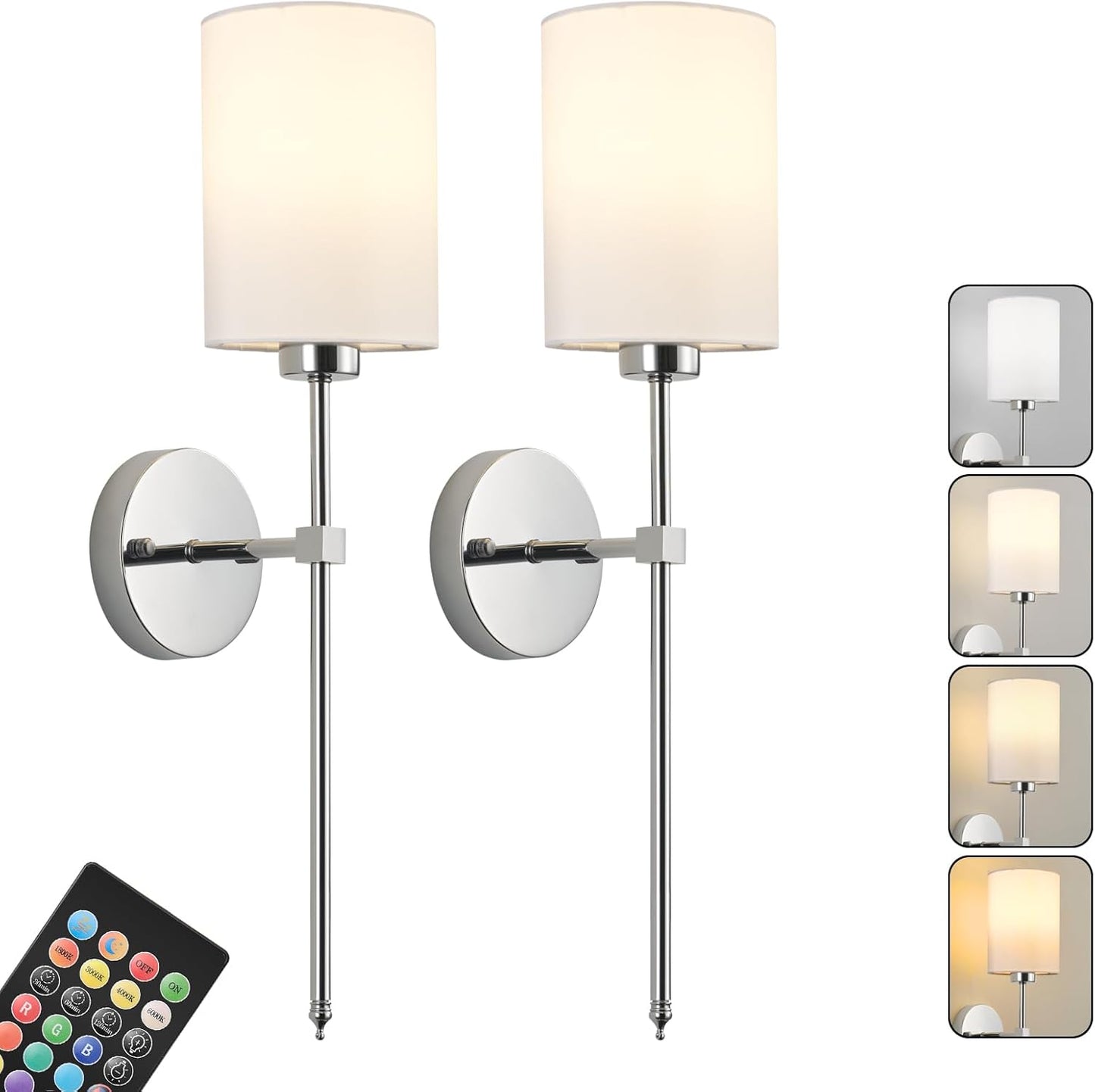 Battery Operated Wall Sconce Set of Two for Stylish Illumination