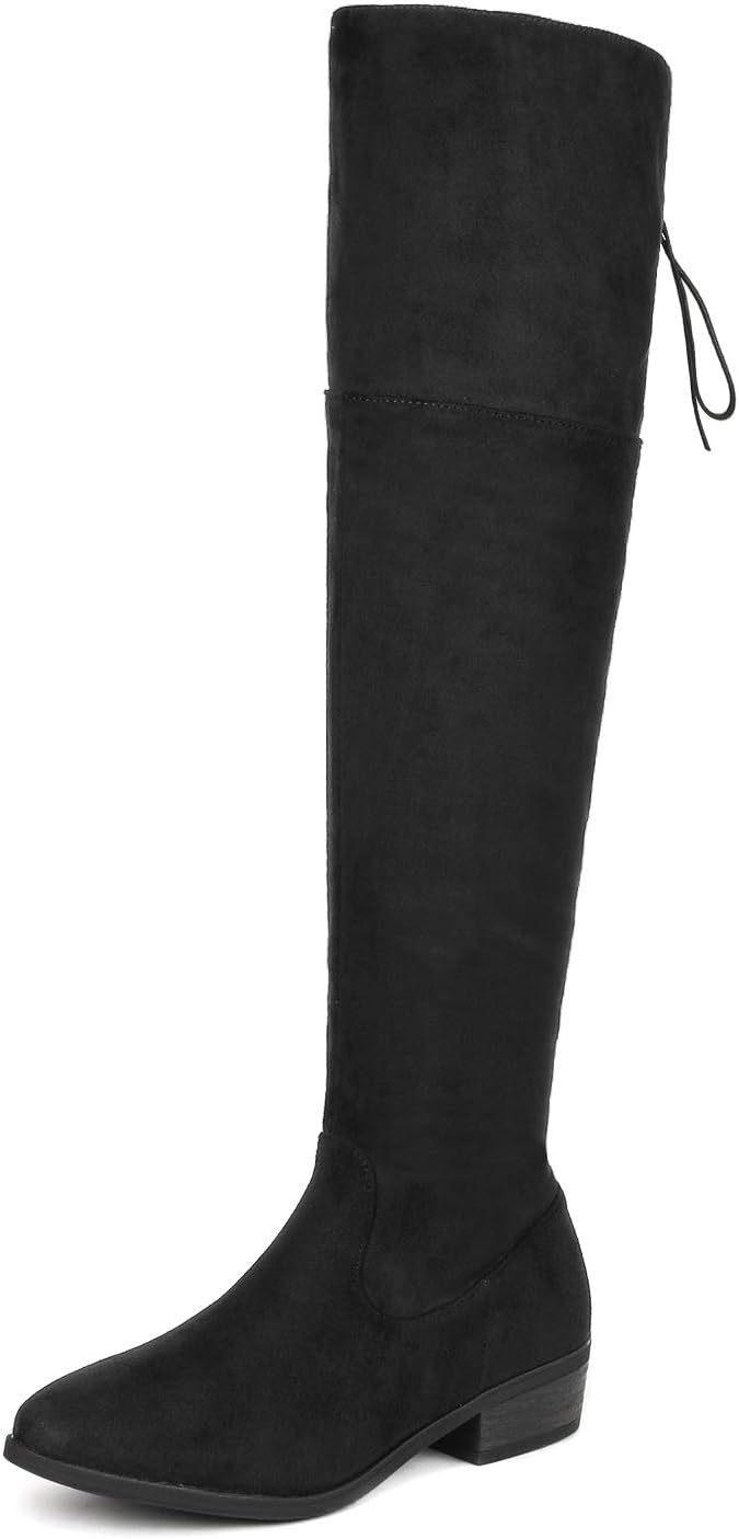 DREAM PAIRS Women's Over The Knee High Low Block Heel Boots
