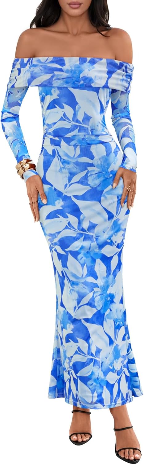 MEROKEETY Women's Floral Maxi Dress for Formal Occasions