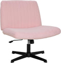 Criss Cross Chair Pink - Wide Armless Desk Chair with 360 Swivel