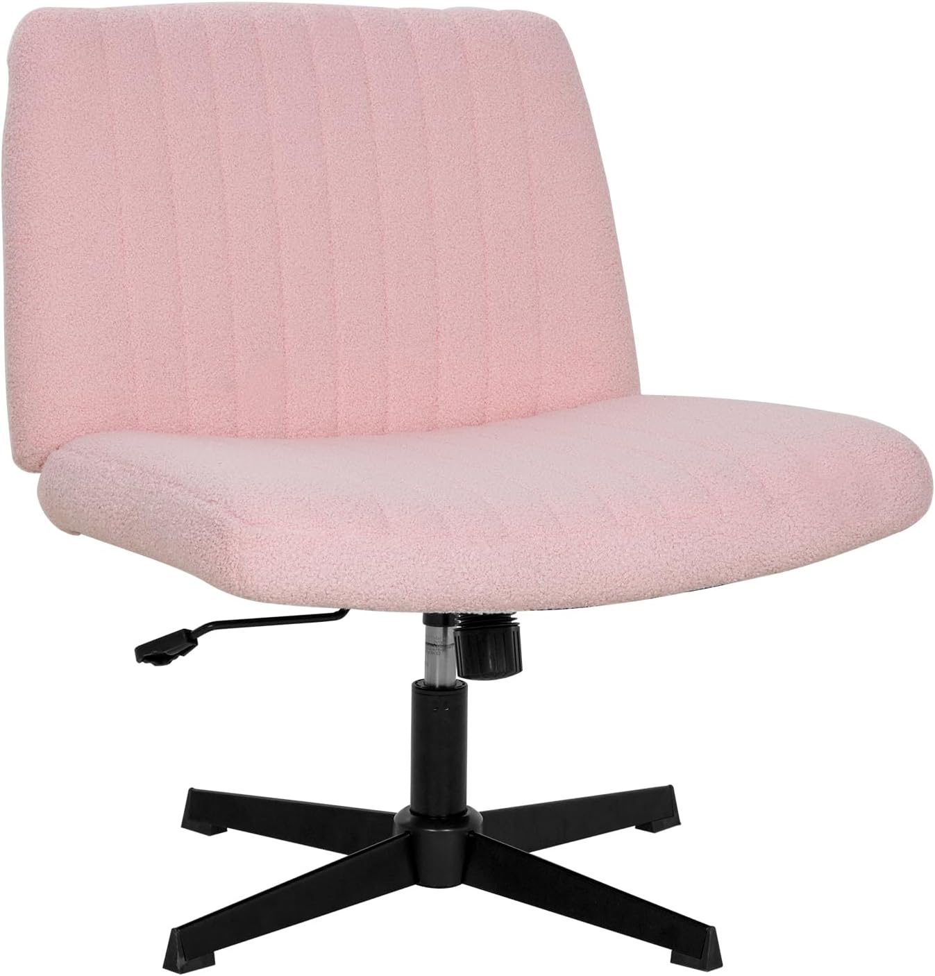 Criss Cross Chair - Pink Wide Armless Desk Chair for Comfort