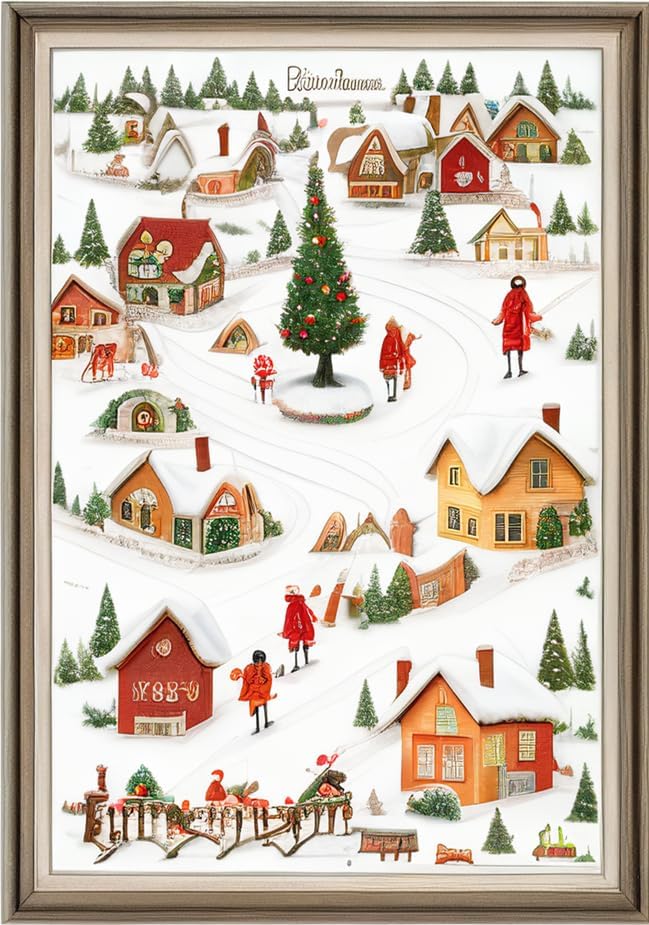 Joyhoor Cross Stitch Kits for Beginners - Christmas Village 16x20