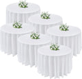 6 Pack 120 in Round Polyester Tablecloth - White, Durable Fit