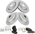 Front & Rear Ceramic Brake Pad and G-Coated Rotor Kit for 2014-16
