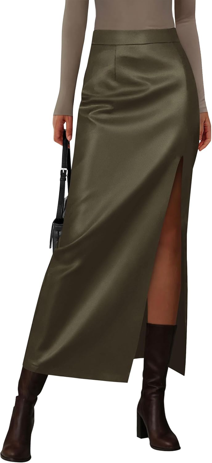 PRETTYGARDEN Womens Faux Leather Skirts for Chic Fall Fashion