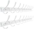 Coat Rack Wall Mounted 10 Hooks Pack of 2 - Heavy Duty Space Saver
