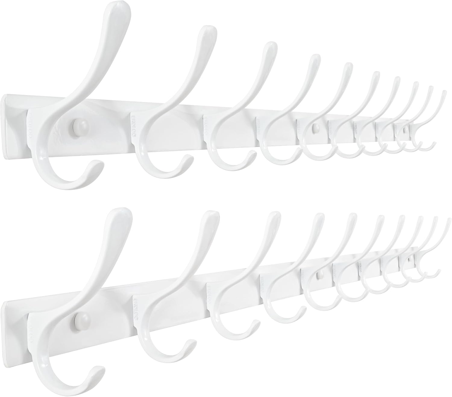 SKOLOO Wall Mounted Coat Rack - Heavy Duty 10 Hooks Set