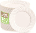 Elegant 9 Inch Ivory Plastic Plates for Parties and Events