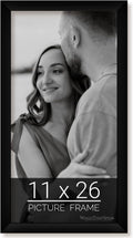 wallsthatspeak 11x26 Black Picture Frame for Posters and Puzzles