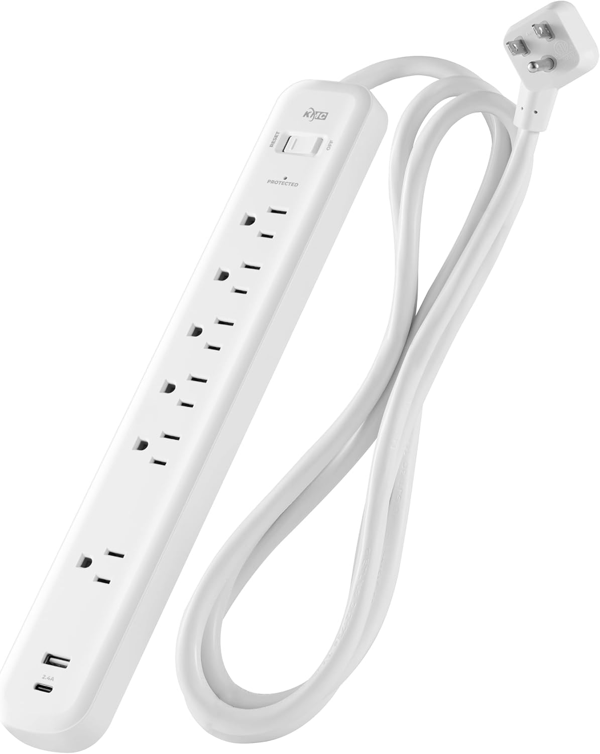 KMC 6-Outlet Surge Protector with USB Ports