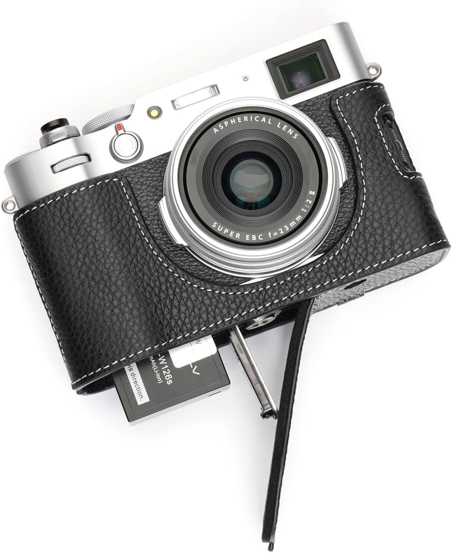 Handmade Genuine Real Leather Half Camera Case for FUJIFILM X100V