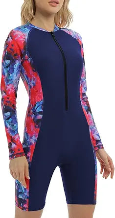 Halcurt Womens Boyleg One Piece Rashguard Swimsuit for Summer