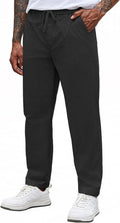 Mens Casual Chino Pants with Drawstring Waist - Tapered Fit