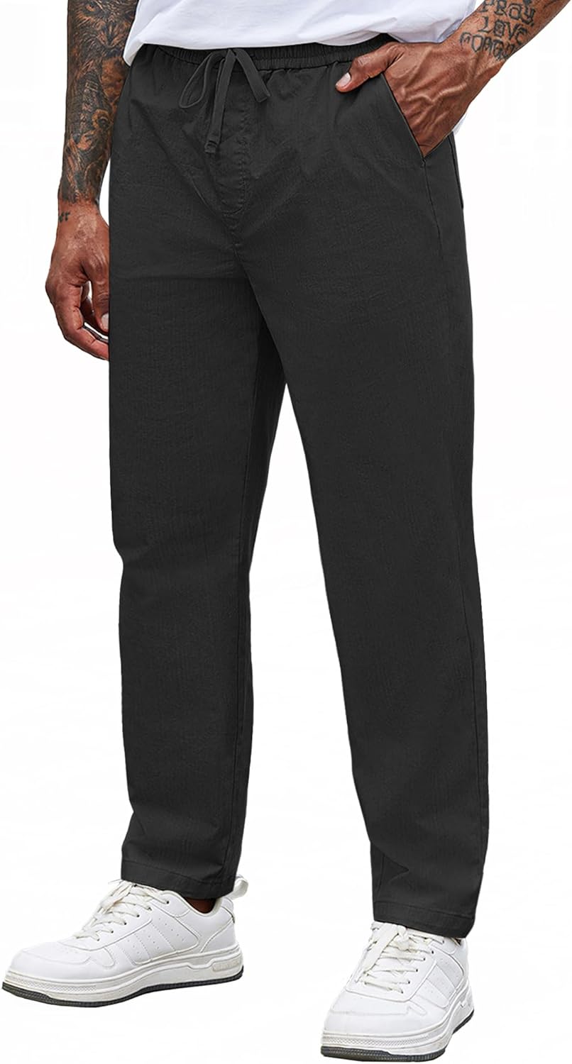 COOFANDY Mens Casual Pants with Elastic Waist and Drawstring