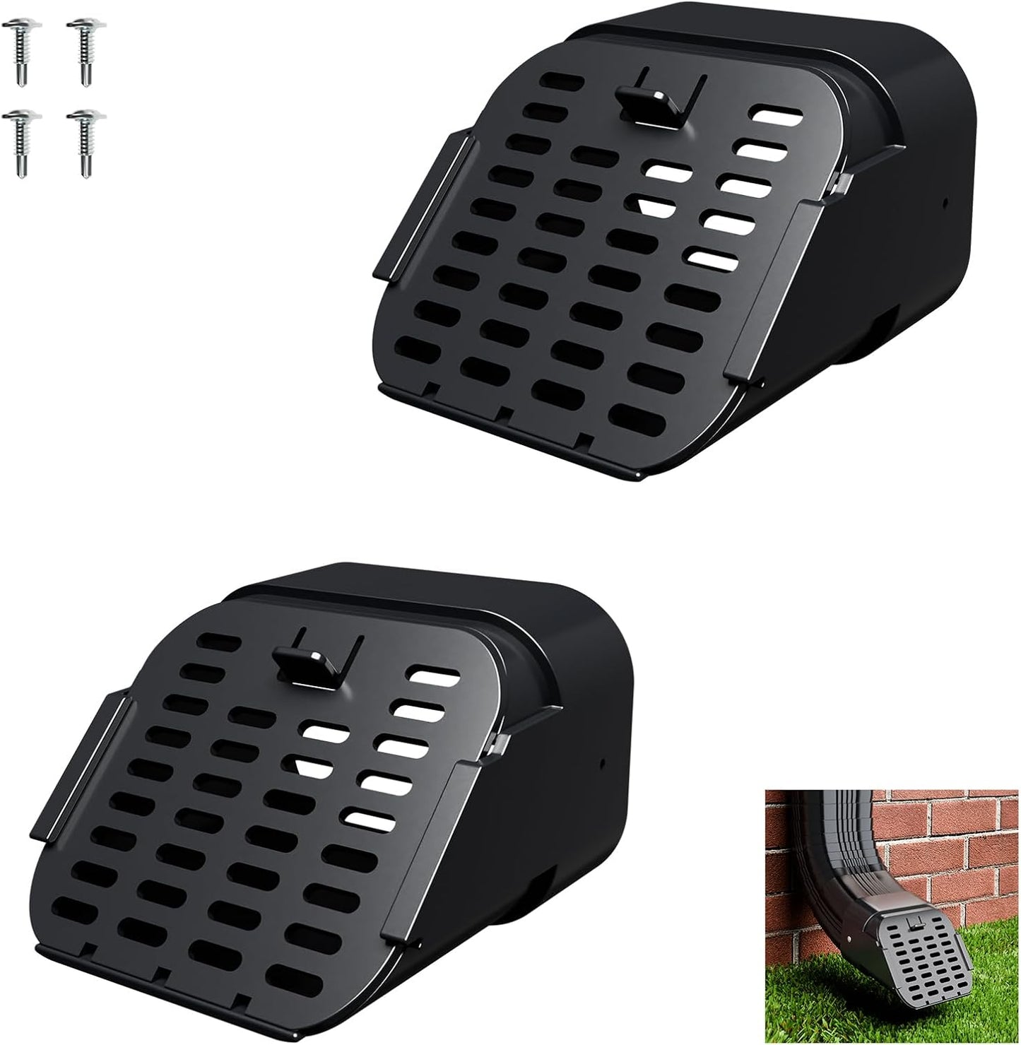 2 Pack Gutter-Downspout Critters Guard for 3in x 4in Elbows