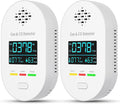 2-Pack Carbon Monoxide Detectors Plug-In 4-in-1 - Real-Time Safety