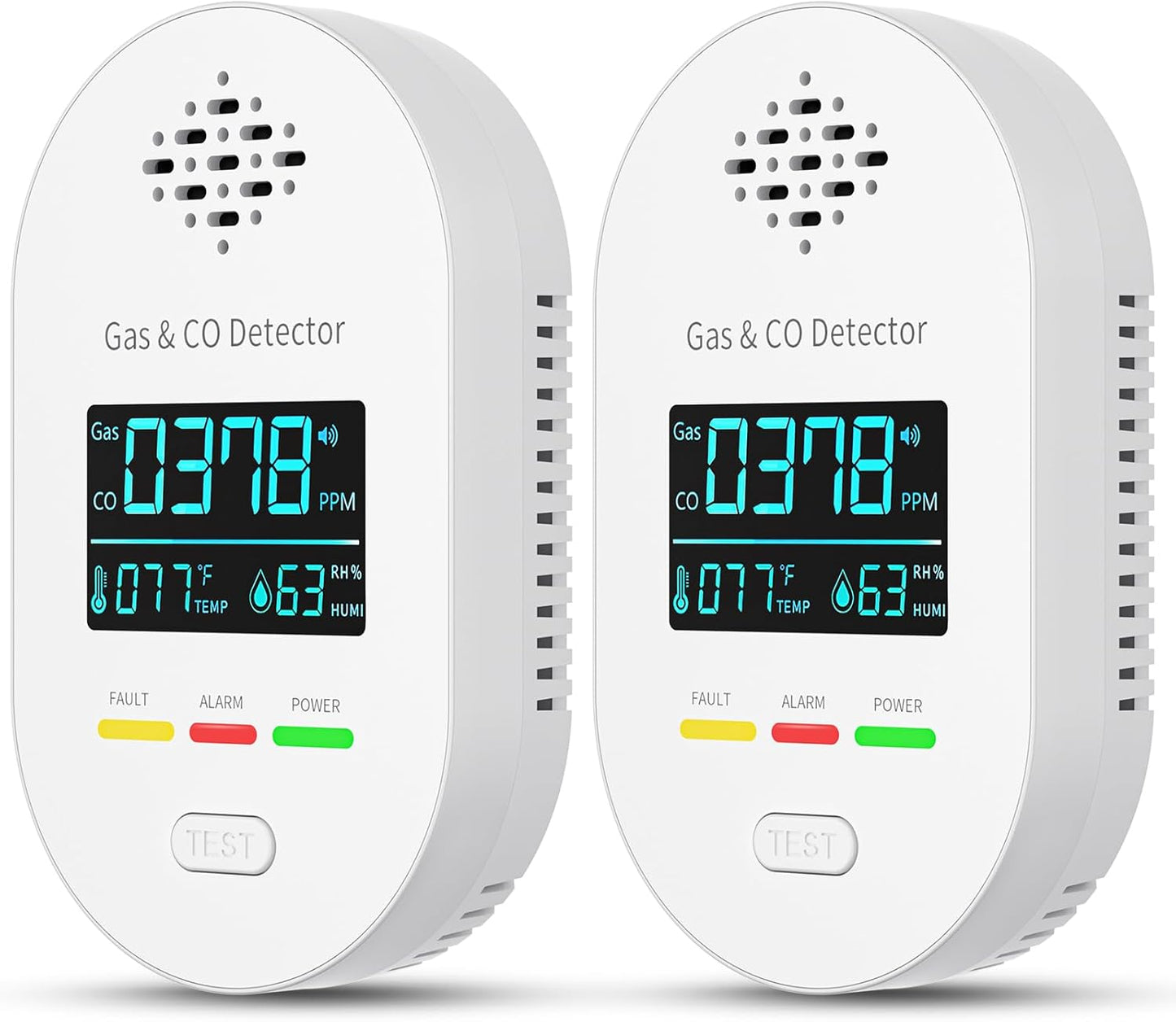 2-Pack Carbon Monoxide Detectors for Home and Travel Safety