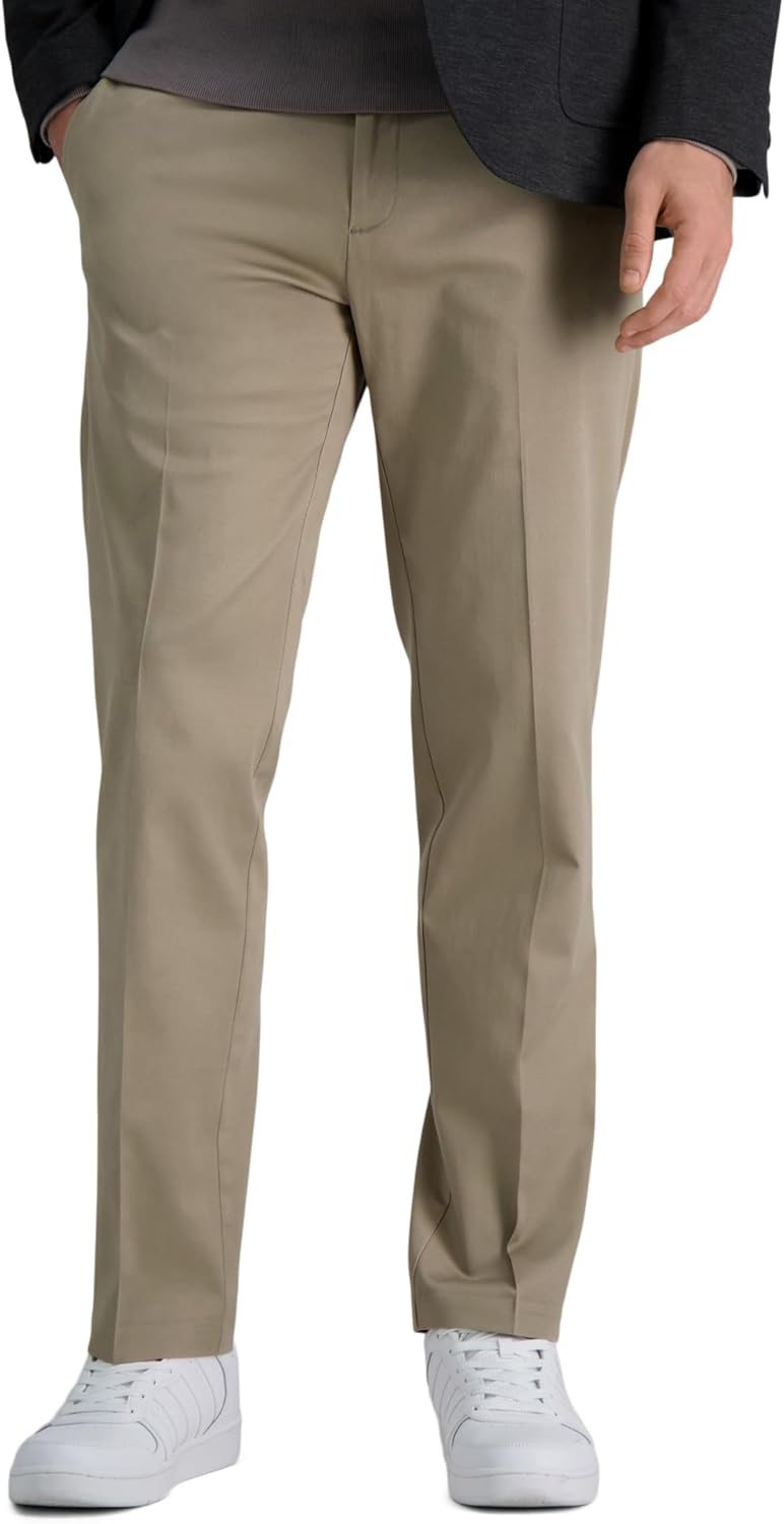 Haggar Men's Iron Free Premium Khaki Casual Pant for Comfort