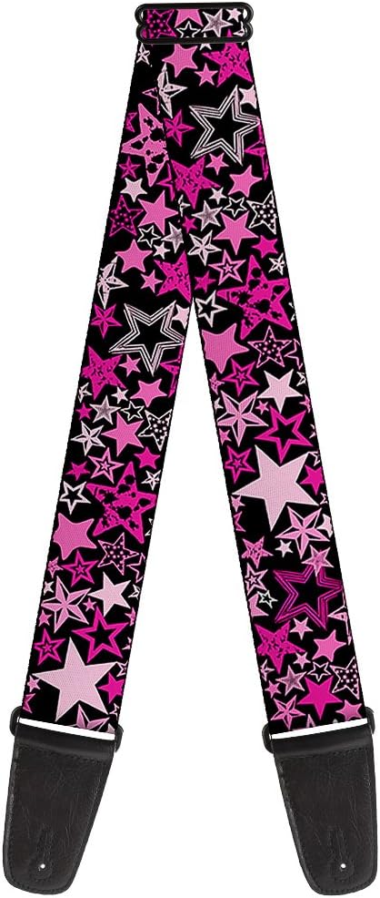 Buckle-Down Guitar Strap - Stargazer Black/Pink - 2 Wide for Ultimate Comfort