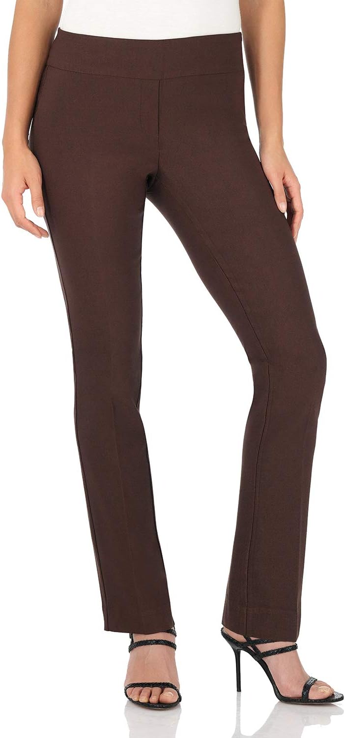 Rekucci Women's Stretchy Straight Leg Office Pant with Tummy Control