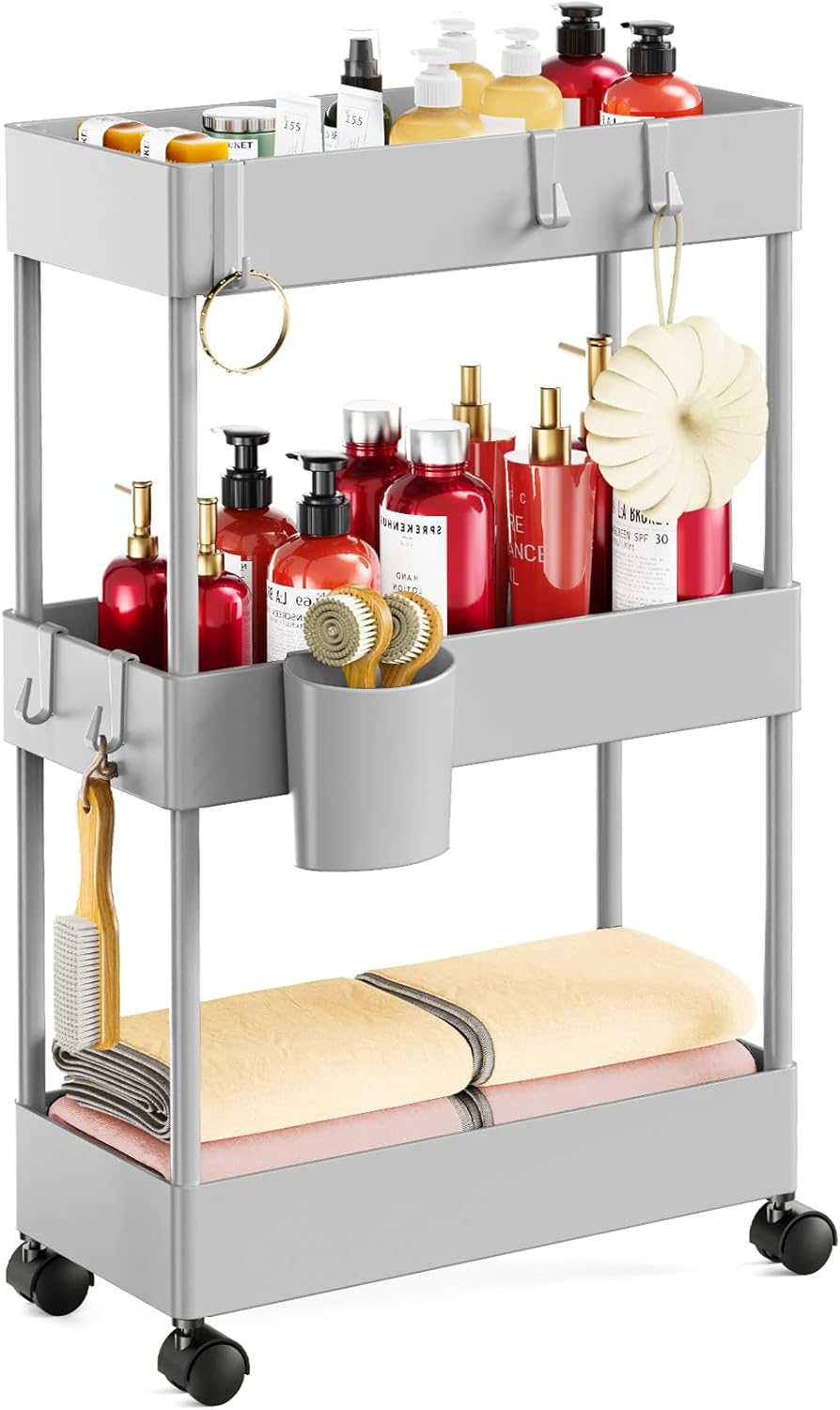 Pipishell Slim Storage Cart with Wheels for Small Spaces
