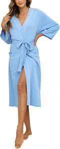 HEARTNICE Womens Cotton Robe - Soft Long Kimono Spa Bathrobe