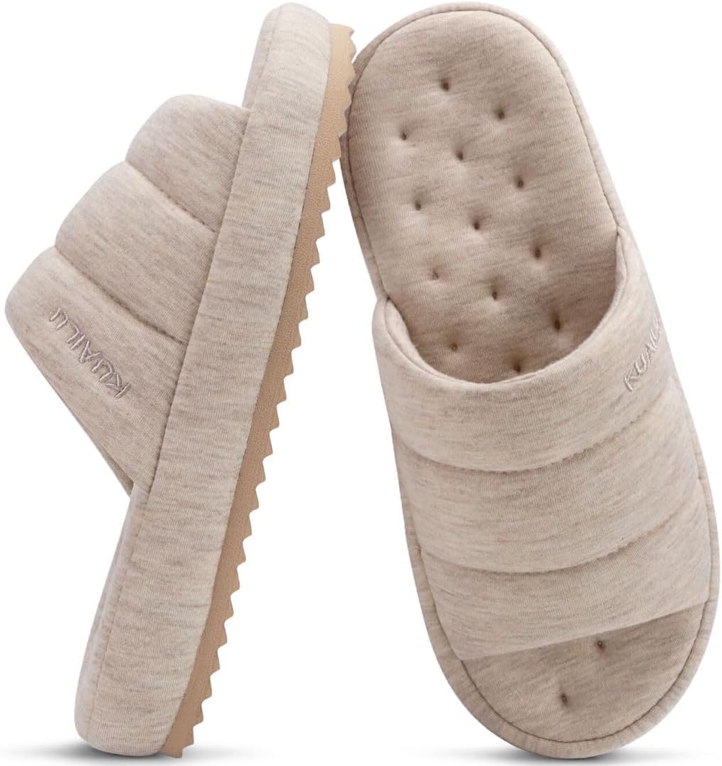 KuaiLu Men's Fashion Quilted Cotton-blend Sandal Slippers