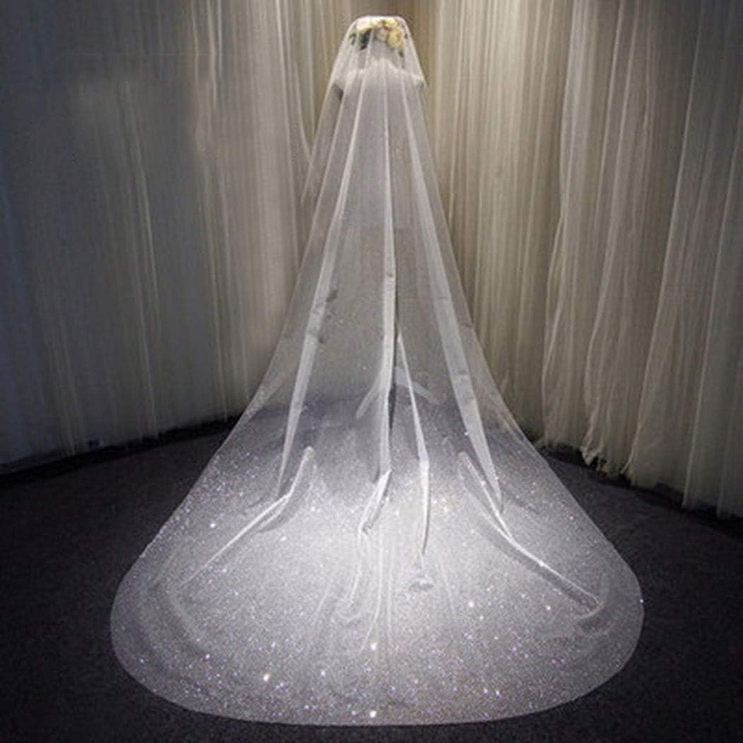 Unsutuo Wedding Veil Comb Cathedral Veil for Brides 118 in