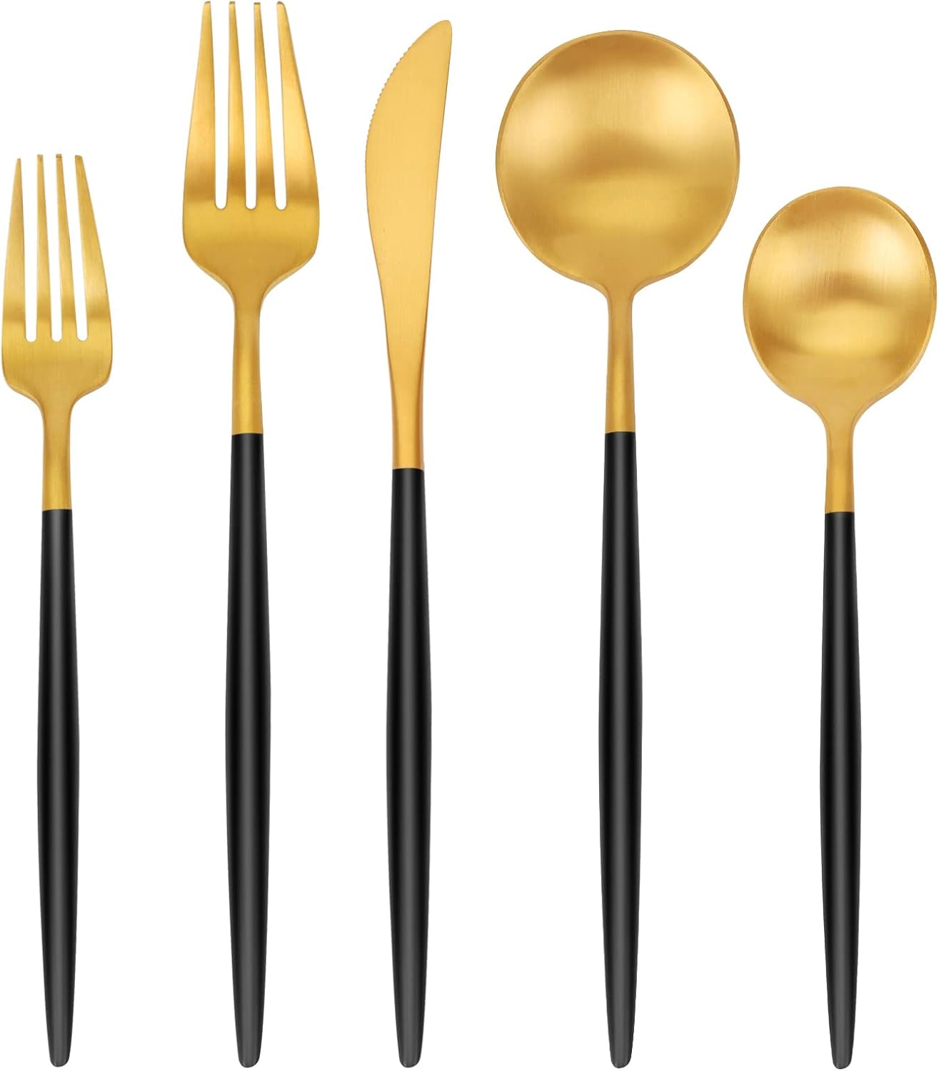 SHARECOOK 30-Piece Matte Gold Silverware Set for Elegant Dining